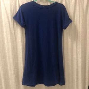 Royal blue t-shirt dress